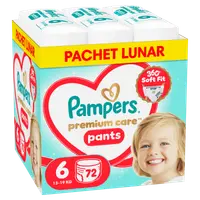 Scutece-chilotel Premium Care Pants XXL Box Marimea 6 pentru 13kg-18kg, 72 bucati, Pampers