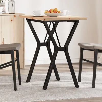 vidaXL Masă bucătărie, cadru Y, 80x50x75,5 cm lemn masiv pin și Oţel