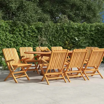vidaXL Scaune pliante 8 buc. 61x67x90 cm, lemn masiv de tec