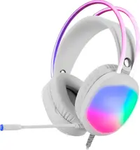 Căști de gaming cu microfon Marvo - HG8959 Lumi 40, PC, albe