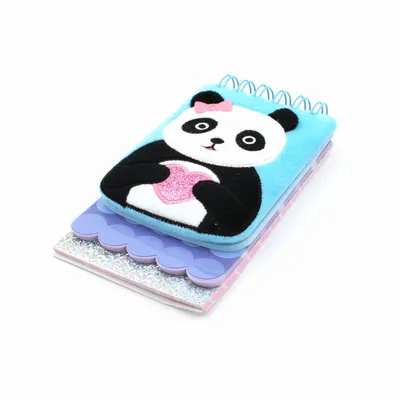 Carnețel, multicolor, 3D, Panda cu fundiță și inimioară, 120 pagini
