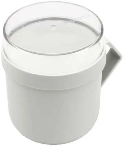 Cană cu capac Brabantia - Make & Take, 600 ml, gri deschis