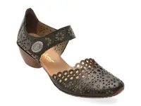 Pantofi RIEKER negri, 43753, din piele naturala