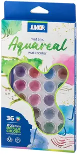 Vopsele pe bază de apă Junior - Metallic, 36 culori