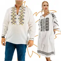 Set Cuplu Traditional 407 Camasa Traditionala si Rochie Traditionala