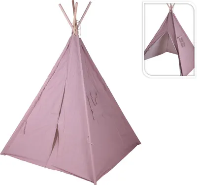 Cort teepee roz, pentru copii, 160 x 103 cm