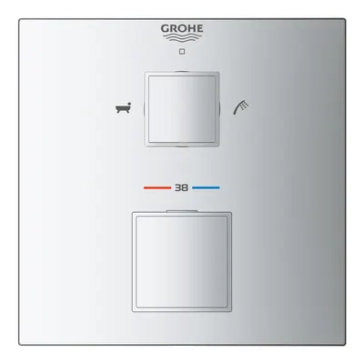 Unitate comanda Grohe Grohtherm Cube, 2 functii, termostat, necesita valva, crom, 24155000