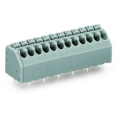 PCB terminal block; push-button; 1.5 mm²; Pin spacing 3.5 mm; 4-pole; Push-in CAGE CLAMP®; 1,50 mm²; light gray