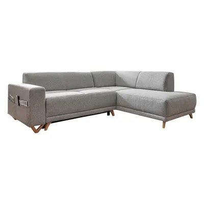 Colțar gri deschis extensibil/cu spațiu de depozitare (cu colț pe partea dreaptă/în formă de ”L”) Classy Sophie – Miuform