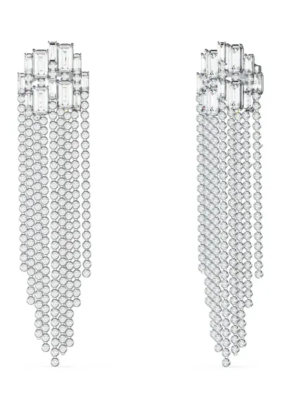 Cercei decorati cu zirconia - Argintiu