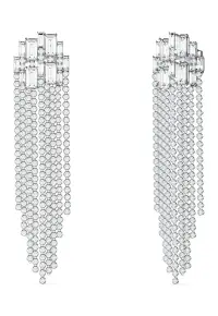 Cercei decorati cu zirconia - Argintiu