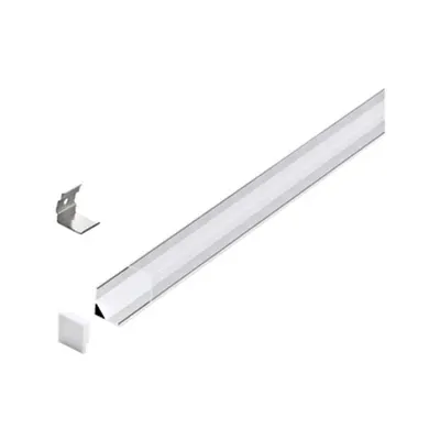 LED-Stripe Corner Profile Clear Cover white, 1000mm