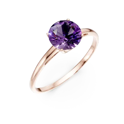 Inel din aur roz cu ametist de 1.3ct