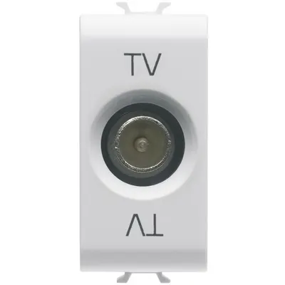 Priza tv de trecere 1 modul Gewiss Chorus GW10362, alb