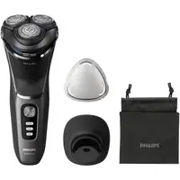 Aparat de ras PHILIPS Seria 3000 S3343 13, 3 capete rotative 5D Flex, ras umeduscat, trimmer pop-up pentru perciuni cioc, autonomie 60 min 1h