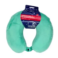 Pernă de călătorie, pentru adulți, culoare verde, din spumă cu memorie, 30 cm