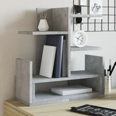 vidaXL Organizator birou, gri beton, 49x20x52,5 cm lemn prelucrat