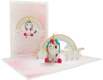 Felicitare Kiriori Pop-up - Unicorn