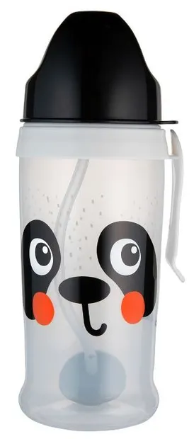 Cană anti-vărsare cu pai Canpol - BabiesBoo, 350 ml, alb