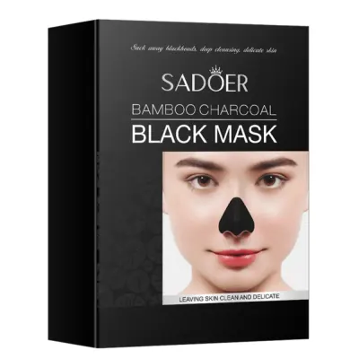 Sadoer Masca neagra pentru nas cu carbune din bambus 6g x 10 buc Bamboo Charcoal