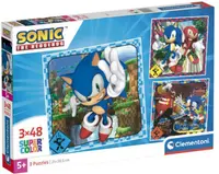 Puzzle pentru copii Clementoni din 3 x 48 piese - Sonic