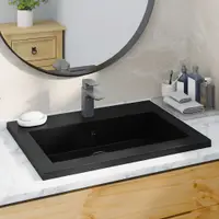 vidaXL Chiuvetă din granit, negru, 600 x 450 x 120 mm
