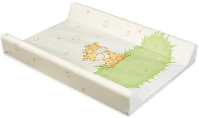 Saltea de înfășat cu bază dură Lorelli - Galbena/verde, cu girafe, 50 x 80 cm