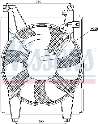 Ventilator radiator (cu carcasa) potrivit HYUNDAI SONATA IV 2.0-2.7 03.98-11.04