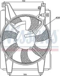 Ventilator radiator (cu carcasa) potrivit HYUNDAI SONATA IV 2.0-2.7 03.98-11.04