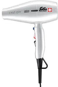 Uscător de păr Solis - Fast Dry 360° Ionic, 2200W, 2 viteze, argintiu