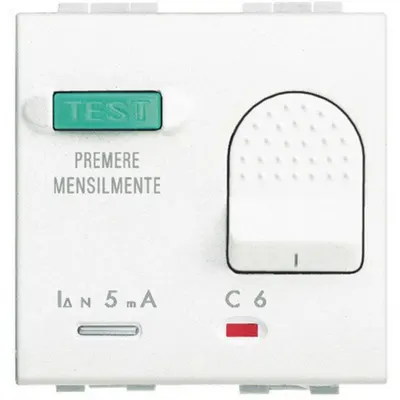 LL - magnet.difer.1 modul+N 6A 1,5kA 10Ma alb