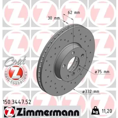 Disc frana ZIMMERMANN 150.3447.52