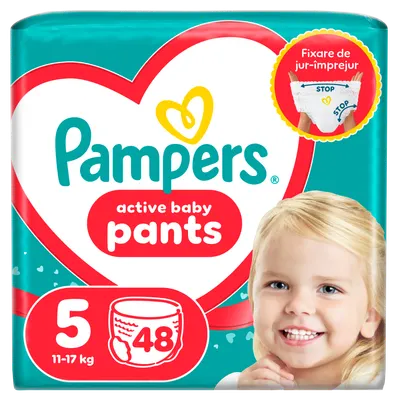 Scutece-chilotel Active Baby Marimea 5 11-17kg, 48 bucati, Pampers