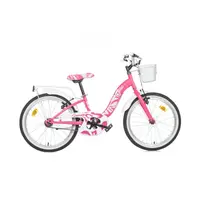 Bicicleta cu pedale, Dino Bikes, City Smarty, 20 inch, Roz si alb