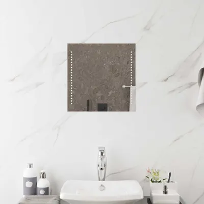 vidaXL Oglindă de baie cu LED Transparent 40 x 40 cm sticlă securizată