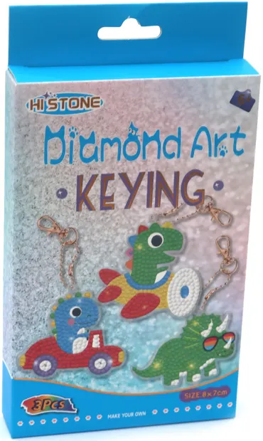 Kit de pictură cu diamant Hi Stone - Dinozaurii (3 buc . breloc )