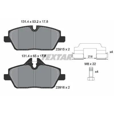 Set placute frana, frana disc TEXTAR 2391503
