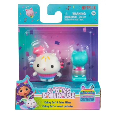 Set figurina si accesoriu, Gabbys Dollhouse, Cakey Cat si Cake Mixer, 20149925