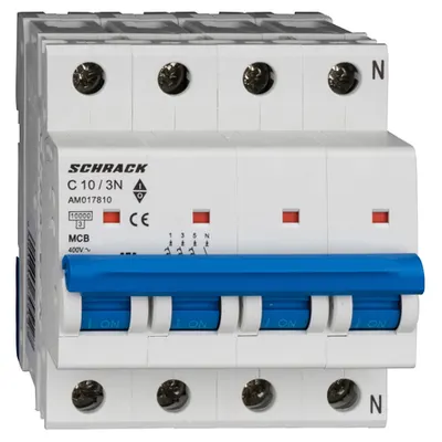Intreruptor automat AMPARO 10kA, C 10A, 3+N