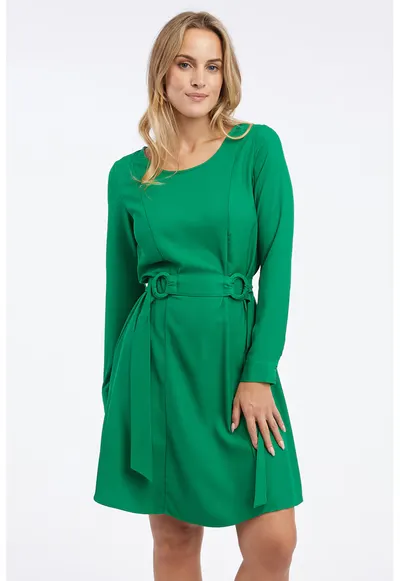 Rochie cu cordon asortat - Verde