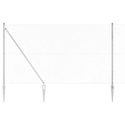 vidaXL Gard de lanț cu vârfuri 10 x 1,5 m Oțel Galvanizat Argintiu