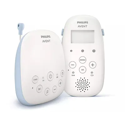 Interfon bebelusi, Philips Avent, Fara interferente, Cu lumina de veghe, Cu melodii, Cu tehnologie DECT, Pana la 24h capacitate de functionare, 0 luni+, Alb
