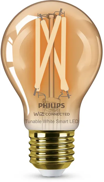 Bec inteligent Philips - Filament, 7W LED, E27, A60, Amber, dimmer