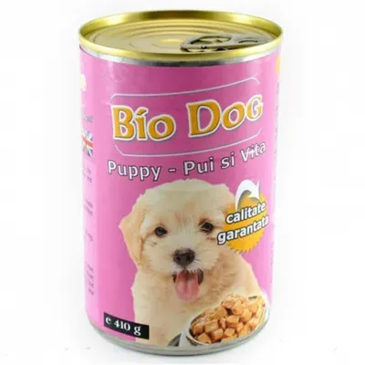Hrana umeda pentru caini Biodog Puppy cu pui vita 410 gr