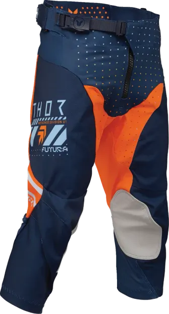 Pantaloni atv cross copii Thor Launchmode Futura, culoare bleumarin portocaliu, marime 24