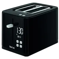 Prajitor de paine Tefal Smart n Light TT640810, 850W, 2 felii, ecran digital, 3 functii dedicate, 7 niveluri de rumenire, negru