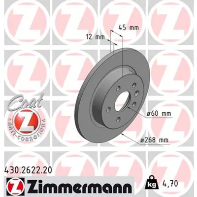 Disc frana ZIMMERMANN 430.2622.20