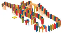 Joc de inteligenta Woody - Domino colorat, 200 piese