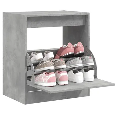 vidaXL Pantofar, gri beton, 60x42x69 cm, lemn compozit
