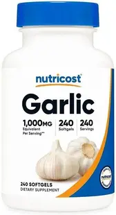 Garlic, 1000 mg, 240 capsule gelatinoase moi, Nutricost